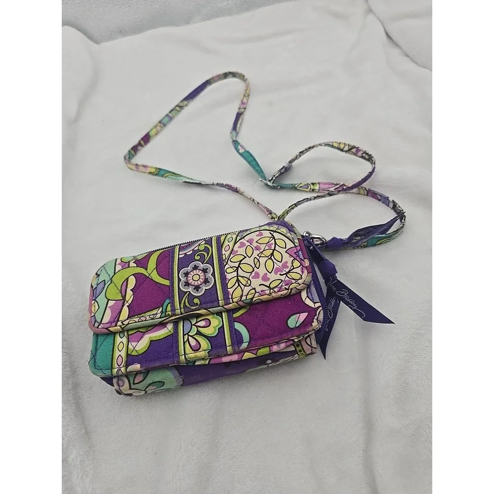VERA BRADLEY Midnight Blues Double Zip- 2in1 Wallet Detachable Strap Crossbody - Picture 1 of 6